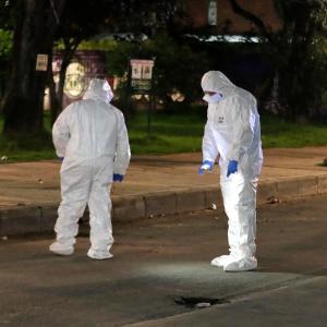 Escena tras atentado contra Miguel Uribe Turbay.