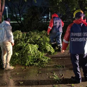 Escena tras lluvias en Cartagena.