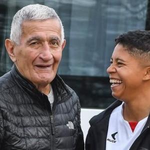 Juan Ramón 'la Bruja' Verón y su esposa Agustina Amaro.