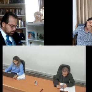 Nicolás Petro en audiencia virtual, este miércoles.