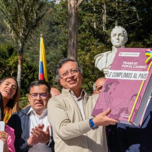 Presidente Gustavo Petro en el acto realizado en la Quinta de Bolívar.