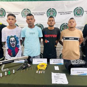 Los cuatros capturados en flagrancia por unidades de la Sijín.