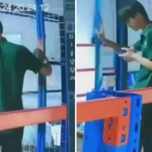 Escena de un trabajador de un almacén.