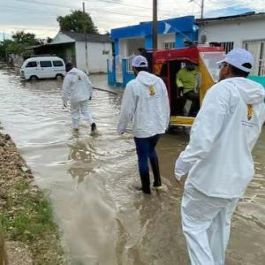 Sector de Cartagena inundado por lluvias.