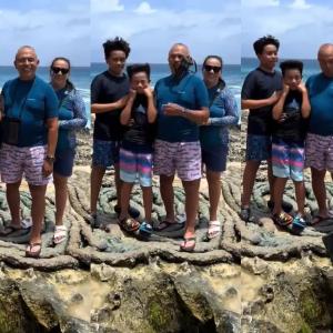 Familia que visitaba el famoso Hoyo Soplador