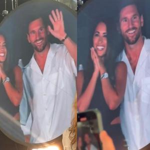 Messi y Antonella en el concierto de Coldplay