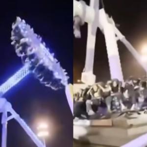 El momento fue grabado por visitantes del parque.