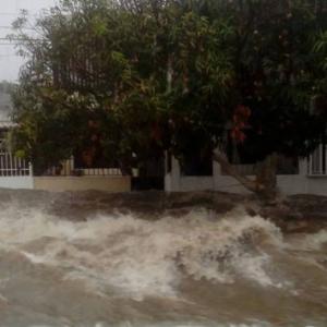 Arroyo El Salao durante las fuertes lluvias 