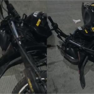 Imagen de la motocicleta involucrada en el accidente.