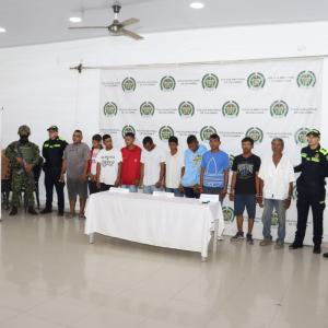 Algunos de los capturados en Montería