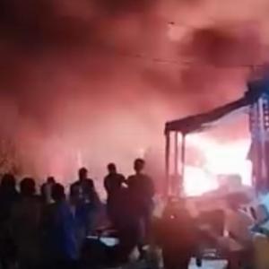 Captura de video del momento de la conflagración