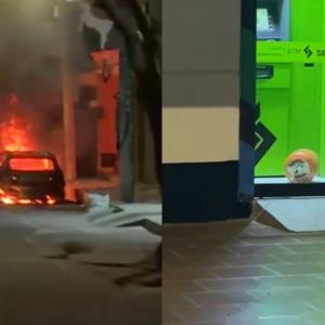 Carro incendiado y cilindro bomba en Tesalia, Huila.