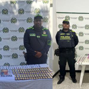 Pólvora incautada por la Policía del Atlántico
