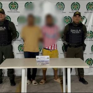 Fotografía de los capturados tras un operativo del Gaula de la Policía.