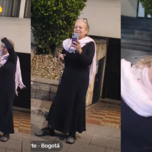 Mujer insultó y pateó la moto de un domiciliario de pizzas en Bogotá