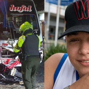 Así quedó el bus con el que chocó William Yonaiker Torrealba Guerrero en el barrio Santo Domingo.