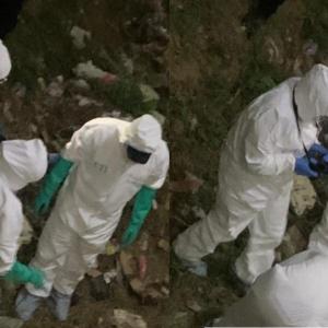 Momento en el que el CTI de la Fiscalía realizaron la debida inspección.