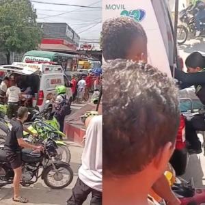 Momentos en que las víctimas son trasladadas hasta el Hospital Universidad del Norte en ambulancias.