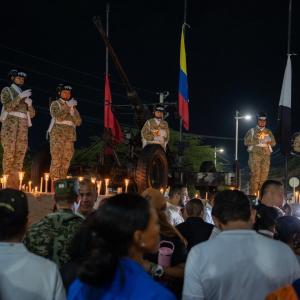 Momento de la velatón en el Cesar 