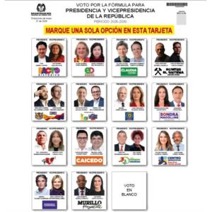 Este será el orden de los candidatos en el tarjetón de las elecciones