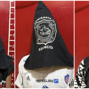 Tres de los hinchas de Junior detenidos en Asunción, Paraguay.