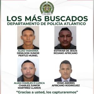 Cartel de los más Buscados en el Atlántico.