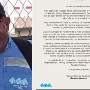 Jimmy Navarro Osorio, de 47 años, operario de la empresa Triple A, víctima mortal.