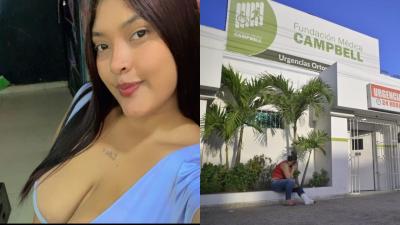 Shary Isabel Visbal Galvez, de 22 años, herida a bala.