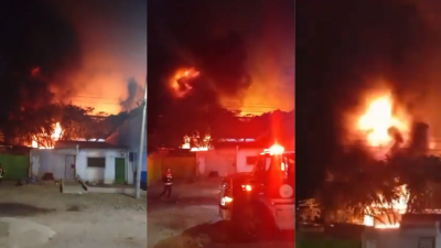 Fabrica de colchones incendiada en Malambo