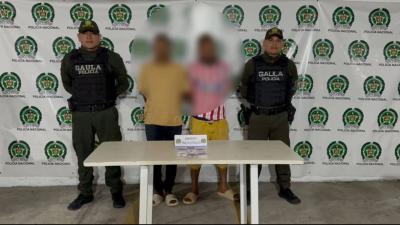 Fotografía de los capturados tras un operativo del Gaula de la Policía.