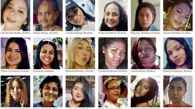 Listado de mujeres víctimas de la violencia.