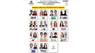 Este será el orden de los candidatos en el tarjetón de las elecciones