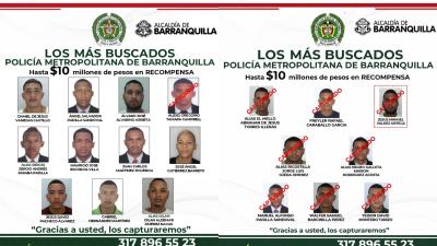 Cartel de los más buscados.
