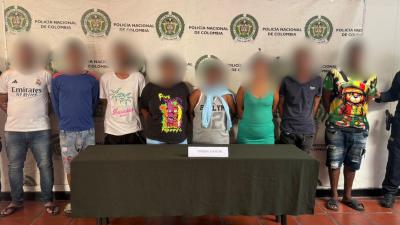 Ocho presuntos miembros de 'Los Costeños' capturados