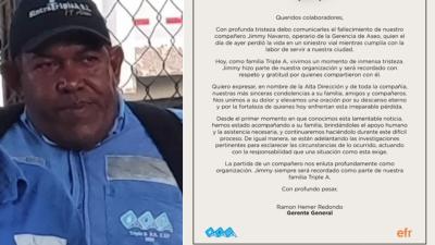 Jimmy Navarro Osorio, de 47 años, operario de la empresa Triple A, víctima mortal.