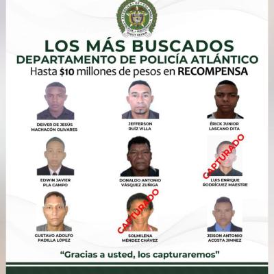 Cartel de los más buscados 