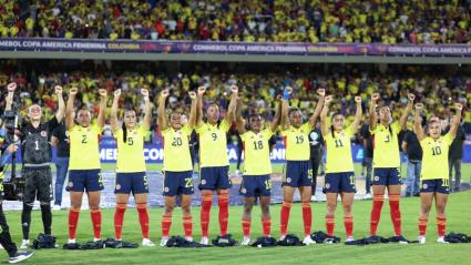 Protesta de las jugadoras de la selección Colombia Femenina.