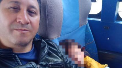 René Salinas Ramos y una de sus hijas. 