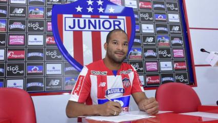 'Mudo' Rodríguez en su presentación en Junior. 