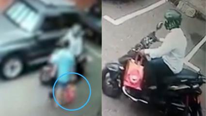 Una mujer vía telefónica le indicó al pequeño que una persona en moto pasaría por la bolsa