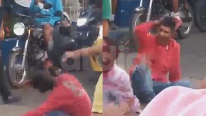 El criminal fue violentamente golpeado por los testigos del crimen