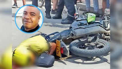 El hombre quedó tendido en mitad de la vía. 
