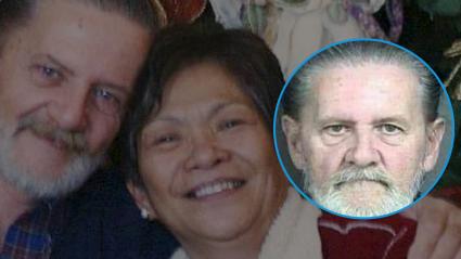 El hombre y una foto de su matrimonio y del día que fue condenado