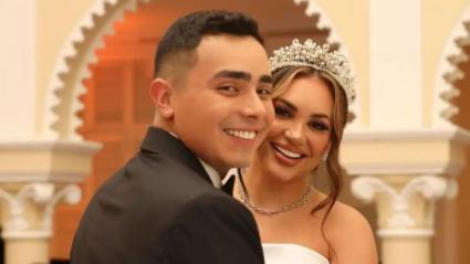 Andrea Valdiri y Felipe Saruma la noche de su boda