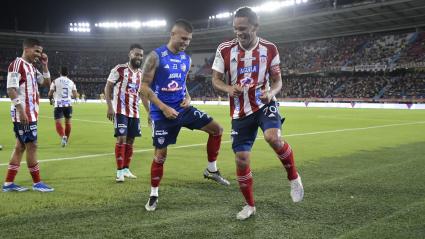 Carlos Arturo Bacca celebrando su gol en el más reciente partido contra Águilas Doradas