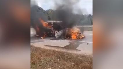 Momento del incendio en el que murieron calcinados los niños