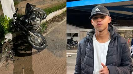 La moto y el joven fallecido