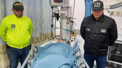 El sujeto capturado una vez internado en centro médico tras el ataque a bala