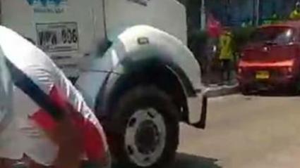 El camión involucrado en el siniestro