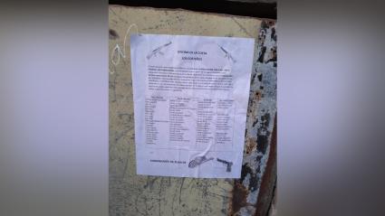 El panfleto divulgado en las últimas horas